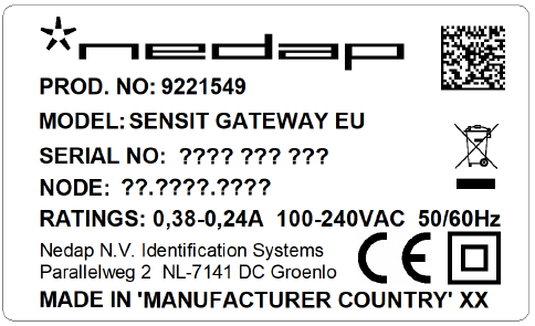 Where to find the article and serial number – Nedap Identification Systems